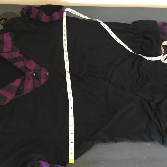 4 for 25 $ Digital Plus Black  and Purple Plaid Accented Tunic Top - Size 3X - Picture 10 of 10